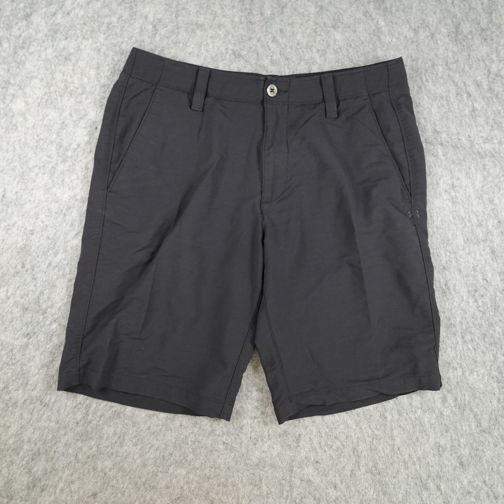 Under Armour Shorts Mens 34 Black Match Play Performance Golf Stretch Flat Front